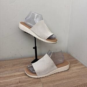 Kenzie Ellie Knit Gray Slide Sandals Women’s Size 8